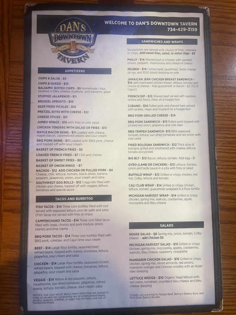 Dan’s Downtown Tavern, Ann Arbor